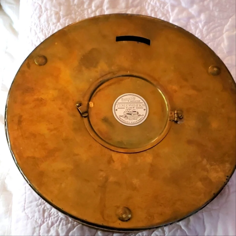 Timeworks genuine Ralph Paine vintage brass clock